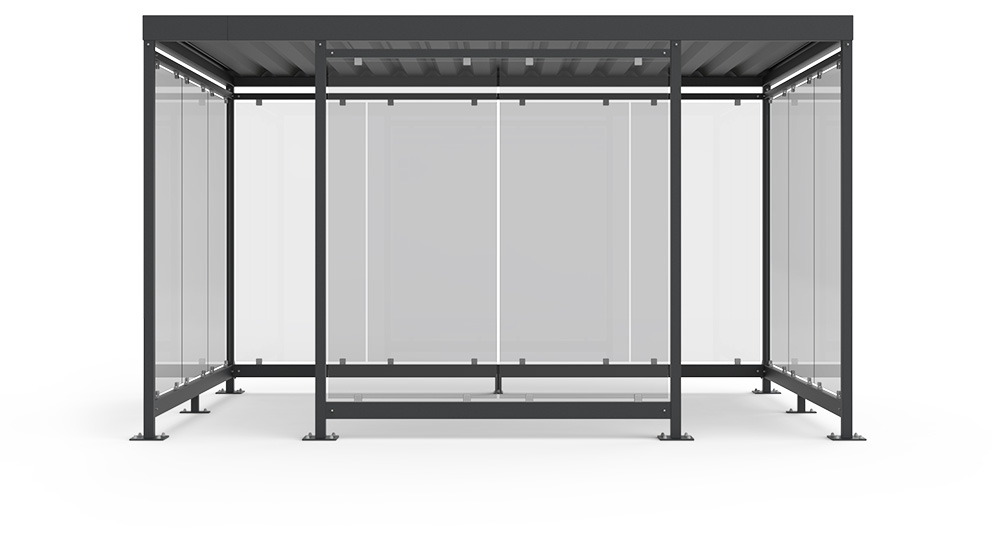 Smoking shelter Inurbia Eco-Line R12 přední pohled